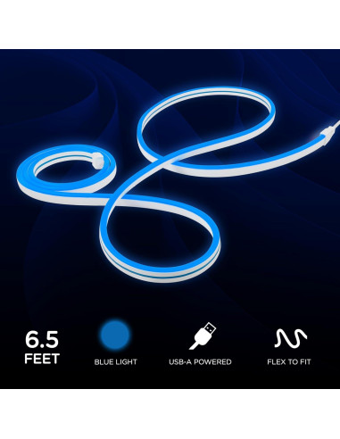 Luz LED flexible Enbrighten 1.98m USB Azul para juegos