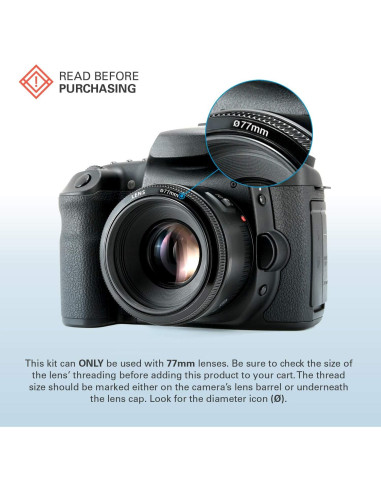 Kit de Filtros Polaroid 77mm UV CPL ND9 con Funda Nylon