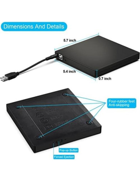 Unidad Externa CD/DVD Blingco GMCDDRIVE11 USB 2.0 Negra Unidad Externa CD/DVD Blingco GMCDDRIVE11 USB 2.0 Negra