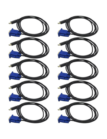 Adaptador HDMI a VGA Misimain 10 unidades 1080P 1.83m Adaptador HDMI a VGA Misimain 10 unidades 1080P 1.83m