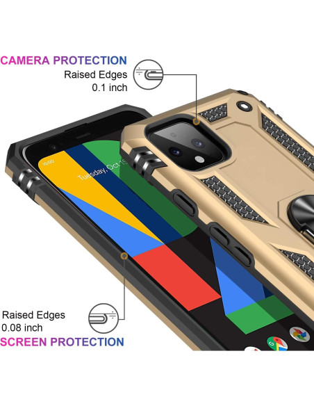 Funda Protectora LUMARKE para Google Pixel 4 Amarilla con Soporte Funda Protectora LUMARKE para Google Pixel 4 Amarilla con Soporte