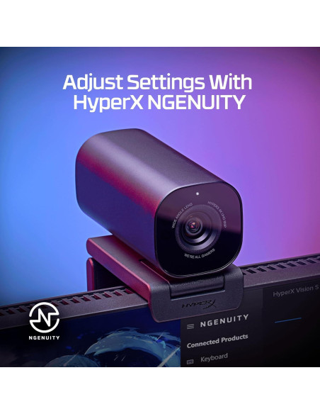 Webcam HyperX Vision S 4K 30fps Autofoco 90 USB-C Negro Webcam HyperX Vision S 4K 30fps Autofoco 90 USB-C Negro