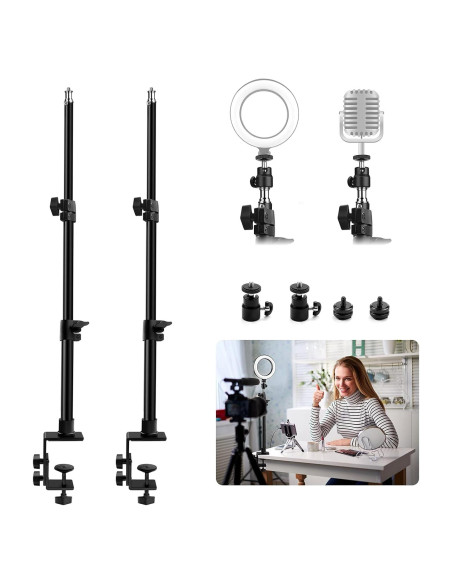 Paquete de 2 Soportes de Luz de Escritorio Obeamiu Ajustables 53-114 cm Paquete de 2 Soportes de Luz de Escritorio Obeamiu Ajustables 53-114 cm