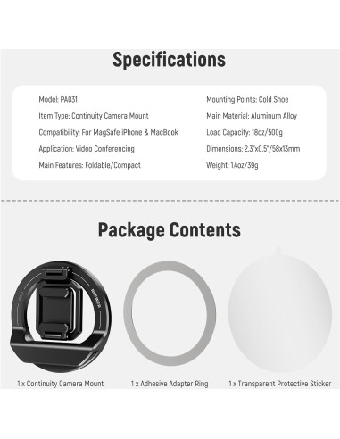 Soporte de Cámara Plegable NEEWER PA031 para iPhone y MacBook