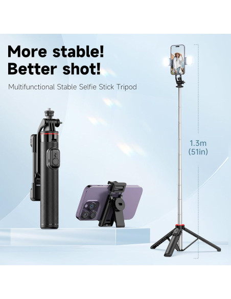 Trípode KAZTORY 132 cm para Teléfono y Selfie Stick Trípode KAZTORY 132 cm para Teléfono y Selfie Stick