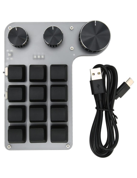 Teclado Mecánico Programable Dilwe Mini 12 Teclas Bluetooth USB Teclado Mecánico Programable Dilwe Mini 12 Teclas Bluetooth USB