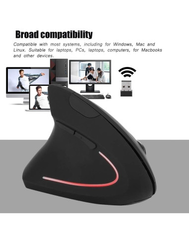 Ratón óptico vertical ergonómico USB para zurdos XUMIUZIY 2000 DPI