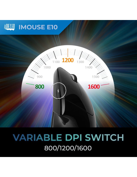 Ratón Óptico Ergonómico Vertical Inalámbrico Adesso iMouse E10 Ratón Óptico Ergonómico Vertical Inalámbrico Adesso iMouse E10