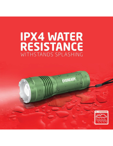Linterna Táctica LED EVEREADY 300 Lúmenes Resistente al Agua Linterna Táctica LED EVEREADY 300 Lúmenes Resistente al Agua