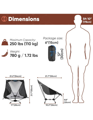 Silla Plegable YIZI LITE y Mesa TALU MINI TREKOLOGY Camping