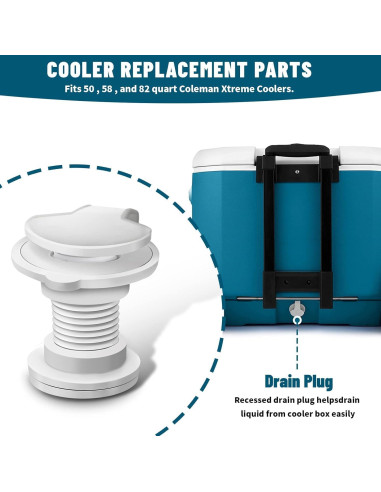Reemplazo Tapón Drenaje Enfriador Coleman Xtreme 50-82 Qt