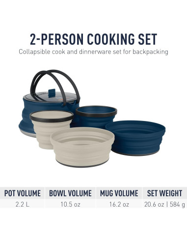 Set de Utensilios de Cocina Plegable 2 Personas Sea to Summit