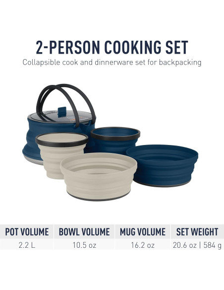 Set de Utensilios de Cocina Plegable 2 Personas Sea to Summit Set de Utensilios de Cocina Plegable 2 Personas Sea to Summit