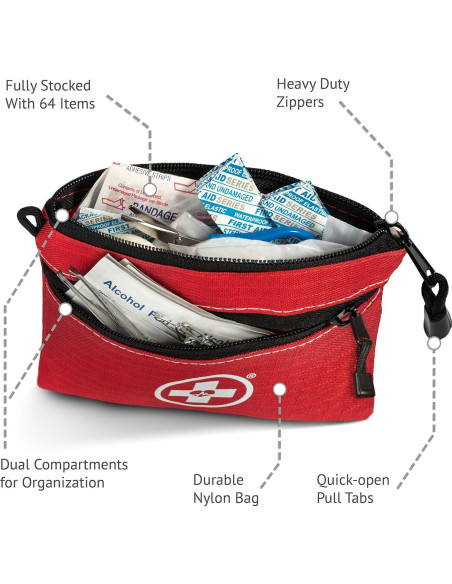 Kit de Primeros Auxilios Swiss Safe 64 Piezas para Emergencias Kit de Primeros Auxilios Swiss Safe 64 Piezas para Emergencias