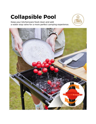 Mesa de Cocina Plegable KingCamp KC2542 para Camping 82 cm