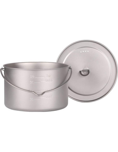 Olla de Titanio Lixada 2800ml Ultraligera para Camping