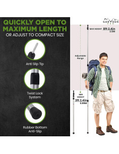 Postes Telescópicos de Aluminio Garden V PRO 2.5m - 4 Piezas 2