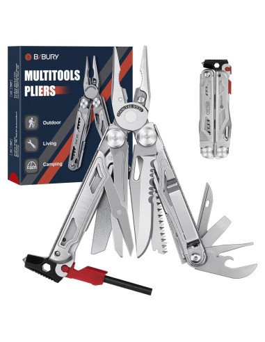Multiherramienta Plegable BIBURY BI2038B 22-en-1 Acero Inoxidable