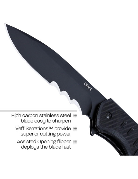 Cuchillo Plegable CRKT Ignitor 6885 Negro Serrado 19.5 cm Cuchillo Plegable CRKT Ignitor 6885 Negro Serrado 19.5 cm