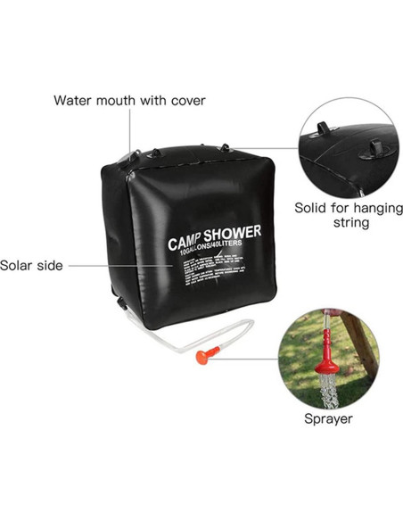Bolsa de Ducha Solar 40L PerGar - Ducha Camping Portátil Bolsa de Ducha Solar 40L PerGar - Ducha Camping Portátil