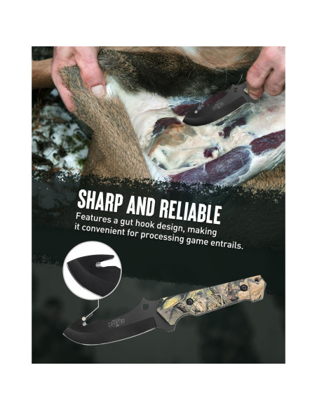 Juego de Cuchillos de Caza Mossy Oak - 2 Piezas, Funda Juego de Cuchillos de Caza Mossy Oak - 2 Piezas, Funda