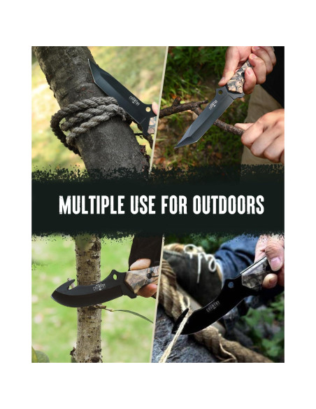 Juego de Cuchillos de Caza Mossy Oak - 2 Piezas, Funda Juego de Cuchillos de Caza Mossy Oak - 2 Piezas, Funda