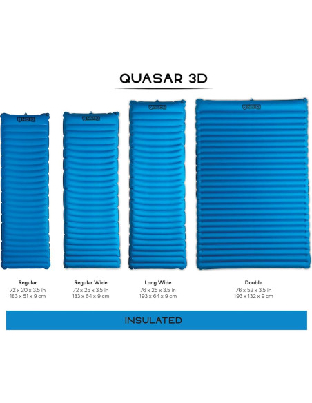 Colchón Aislado NEMO Quasar 3D 183x51cm para Camping Colchón Aislado NEMO Quasar 3D 183x51cm para Camping