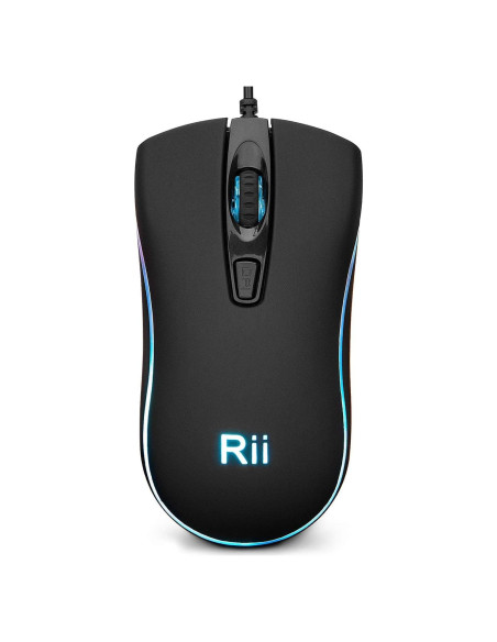 Ratón con Cable Rii RM105 RGB Ergonómico 102g Ratón con Cable Rii RM105 RGB Ergonómico 102g