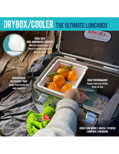 Cooler Engel 19Qt A Prueba de Fugas - Caja Seco Negra