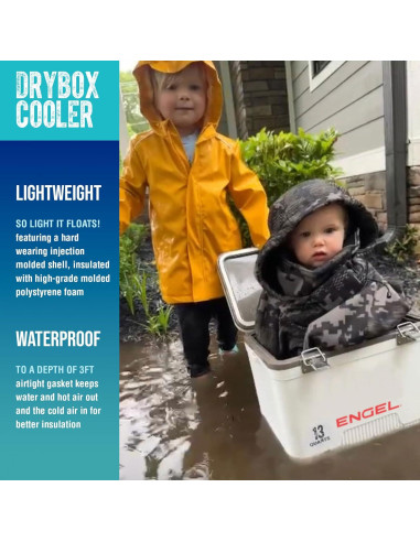 Cooler Engel 19Qt A Prueba de Fugas - Caja Seco Negra