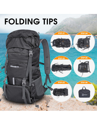 Mochila de Senderismo 4Monster Plegable 32L Resistente al Agua