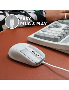 Ratón USB Perixx PERIMICE-209M Óptico 1000 DPI Beige 1.8m 2