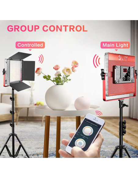 Kit de Luz de Video LED GVM 50W Bi-Color 3200K-5600K Kit de Luz de Video LED GVM 50W Bi-Color 3200K-5600K