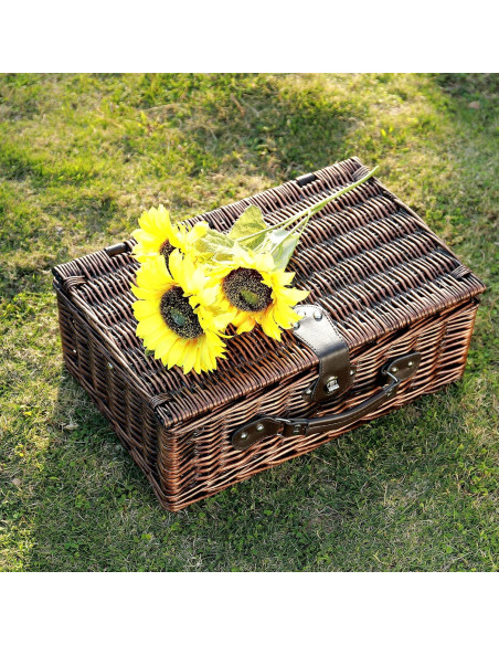 Cesta de Picnic HYBDAMAI para 4 Personas con Manta Impermeable Cesta de Picnic HYBDAMAI para 4 Personas con Manta Impermeable