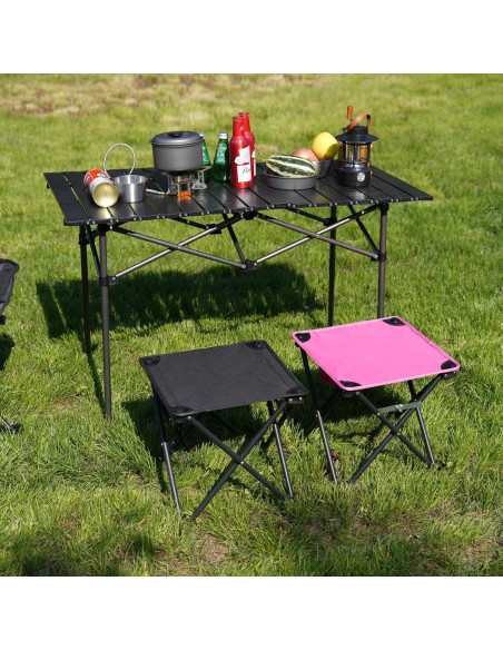 Taburete Plegable de Camping Opliy Negro 145 kg Resistente Taburete Plegable de Camping Opliy Negro 145 kg Resistente