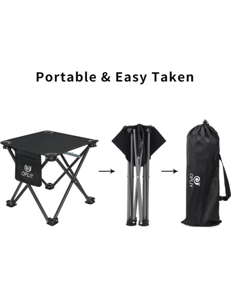 Taburete Plegable de Camping Opliy Negro 145 kg Resistente Taburete Plegable de Camping Opliy Negro 145 kg Resistente