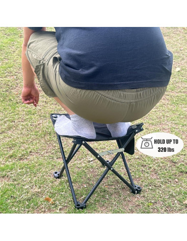 Taburete Plegable de Camping Opliy Negro 145 kg Resistente
