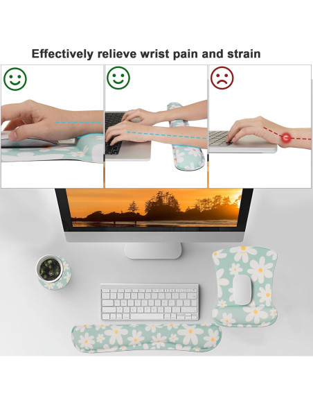 Almohadilla de Ratón Ergonómica MEGREZ con Soporte 3PCS Almohadilla de Ratón Ergonómica MEGREZ con Soporte 3PCS