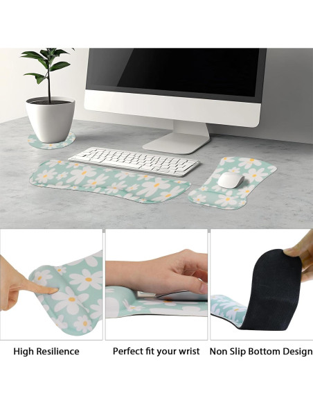 Almohadilla de Ratón Ergonómica MEGREZ con Soporte 3PCS Almohadilla de Ratón Ergonómica MEGREZ con Soporte 3PCS