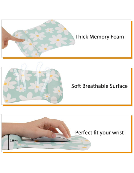 Almohadilla de Ratón Ergonómica MEGREZ con Soporte 3PCS Almohadilla de Ratón Ergonómica MEGREZ con Soporte 3PCS