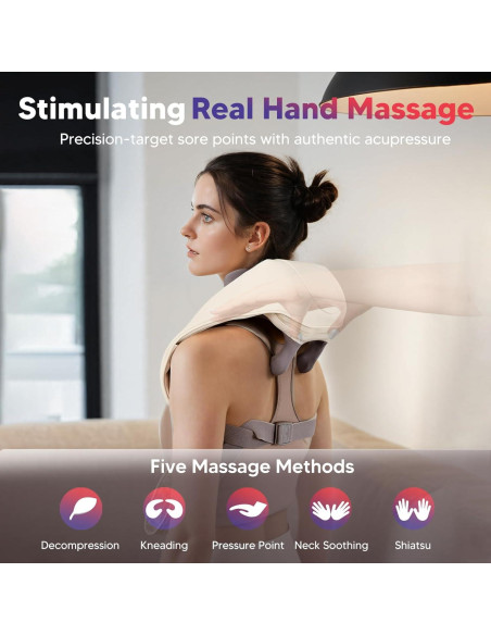 Masajeador de Cuello Arboleaf Shiatsu Inalámbrico con Calor Masajeador de Cuello Arboleaf Shiatsu Inalámbrico con Calor