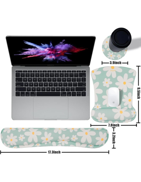 Almohadilla de Ratón Ergonómica MEGREZ con Soporte 3PCS Almohadilla de Ratón Ergonómica MEGREZ con Soporte 3PCS
