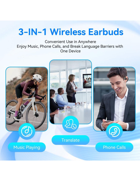 Auriculares Traductores FEVITOD AI Bluetooth 5.3 Negro Auriculares Traductores FEVITOD AI Bluetooth 5.3 Negro