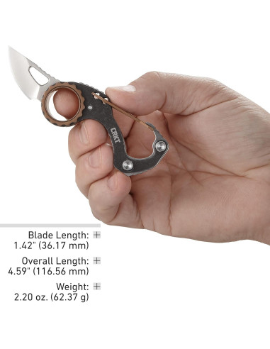 Cuchillo de Bolsillo CRKT Compano 9082, Hoja 36 mm, Mosquetón