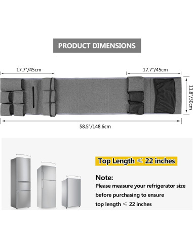Organizador de Mini Nevera Rexmica 14 Bolsillos Gris
