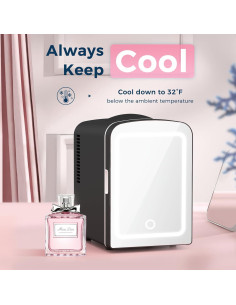 Refrigerador Compacto 4L Antarctic Star con Espejo LED Negro 2