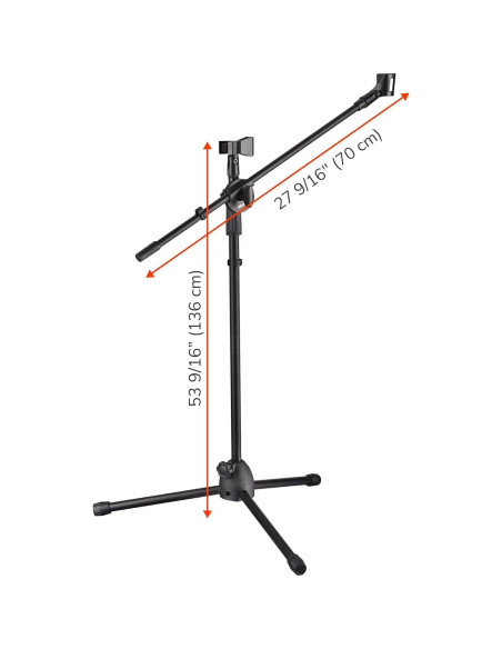 Soporte de micrófono de trípode ajustable con 2 clips negro Soporte de micrófono de trípode ajustable con 2 clips negro