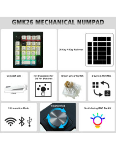 Teclado Numérico Mecánico GMK26 - Programable VIA/QMK, RGB 2
