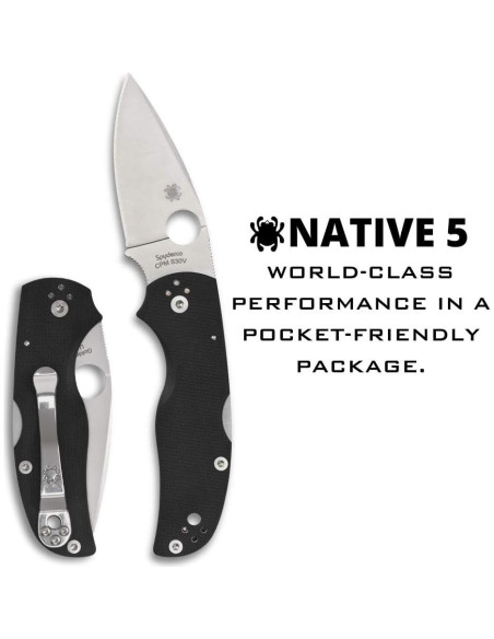 Cuchillo Plegable Spyderco Native 5 G-10 Negro 7.49 cm Cuchillo Plegable Spyderco Native 5 G-10 Negro 7.49 cm