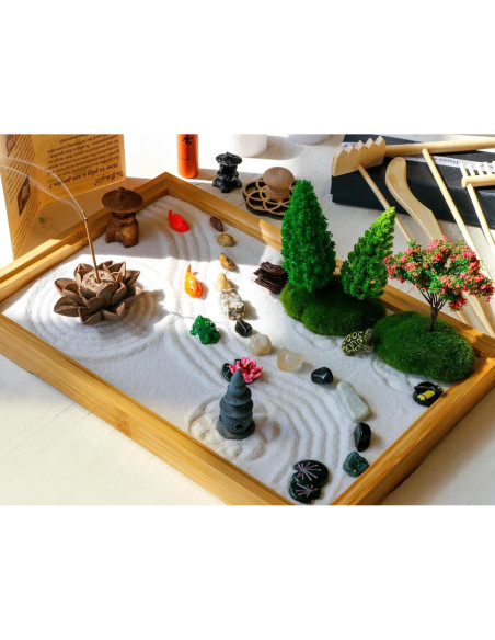 Kit Jardín Zen de Escritorio JJJ Arts - 27.94x19.05cm - 21 Accesorios Kit Jardín Zen de Escritorio JJJ Arts - 27.94x19.05cm - 21 Accesorios